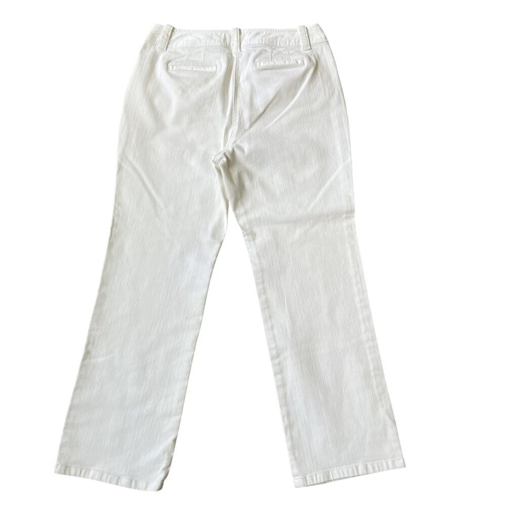 Talbots Womens 12P Winter White Boot Cut Gentle Stretch Pants Clean Girl Jeans - Picture 2 of 13